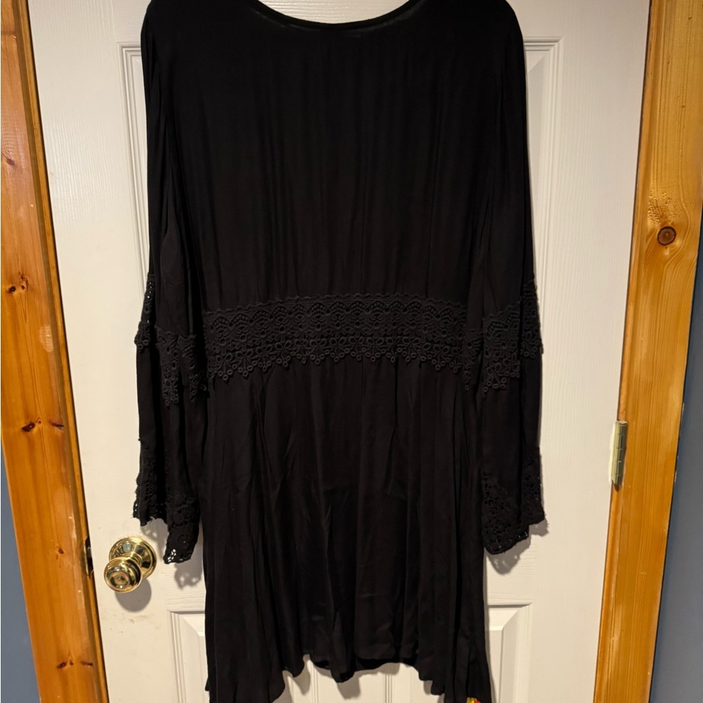 Simply Be Black Lace Trim Dress